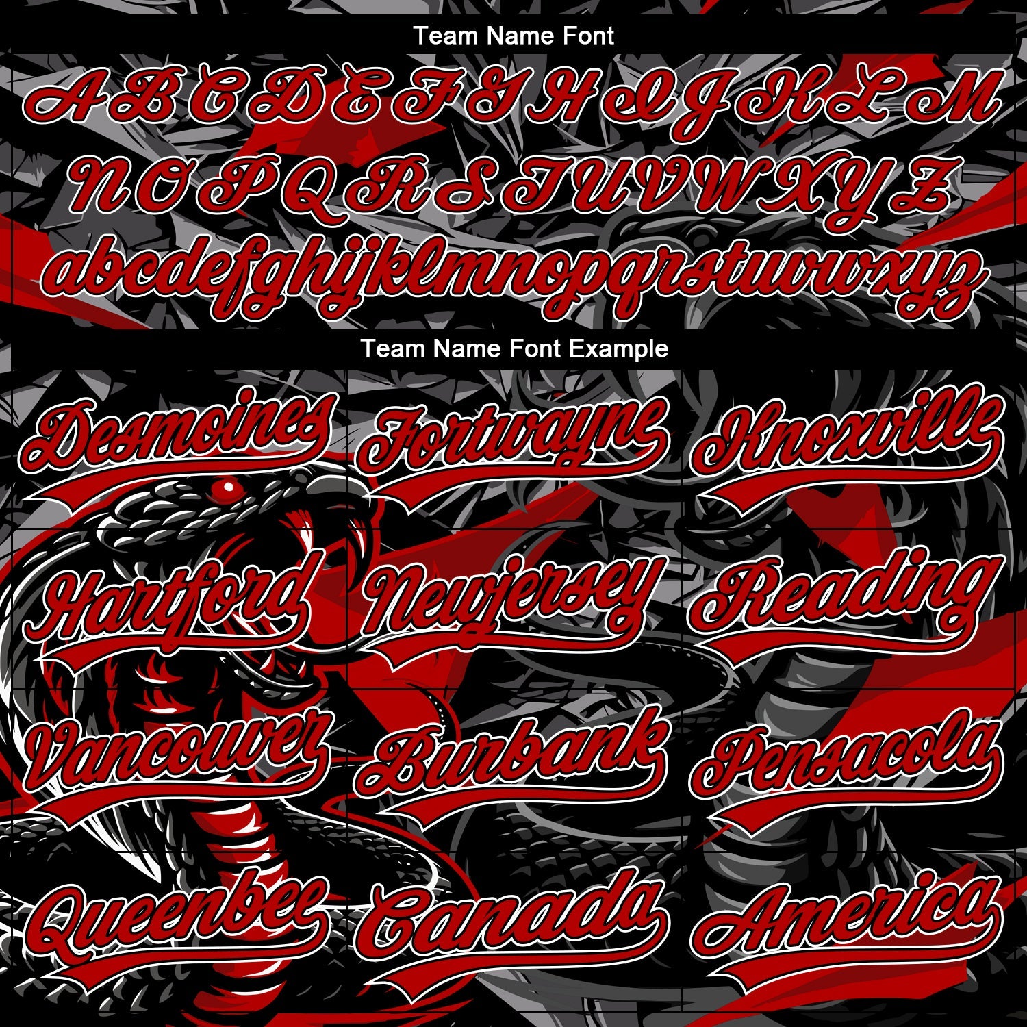 Custom Stitched Black Red Gray-White 3D Pattern Design Animal Snake Sports Pullover Sweatshirt Hoodie view 3