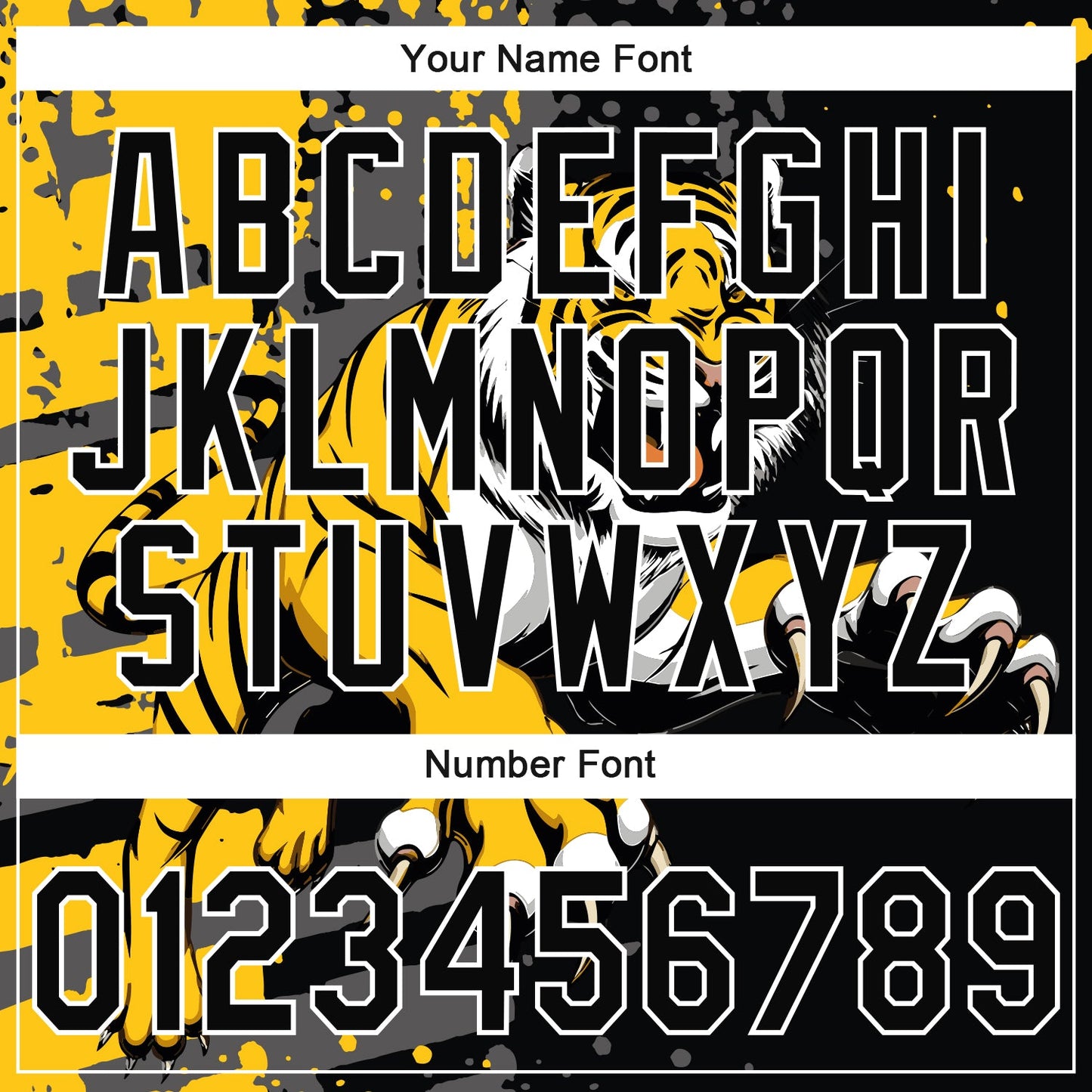 Custom Stitched Black Yellow Gray-White 3D Pattern Design Animal Tiger Sports Pullover Sweatshirt Hoodie view 4