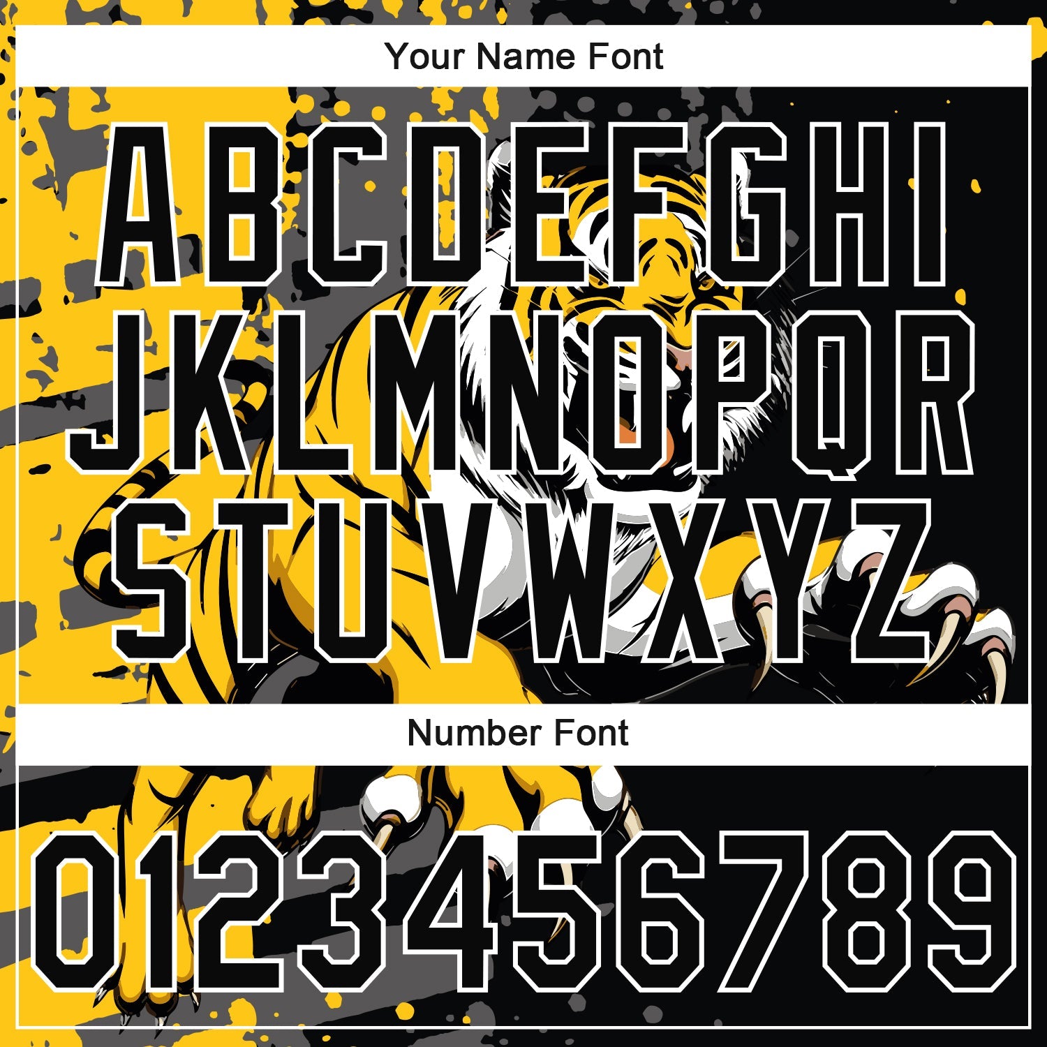 Custom Stitched Black Yellow Gray-White 3D Pattern Design Animal Tiger Sports Pullover Sweatshirt Hoodie view 4