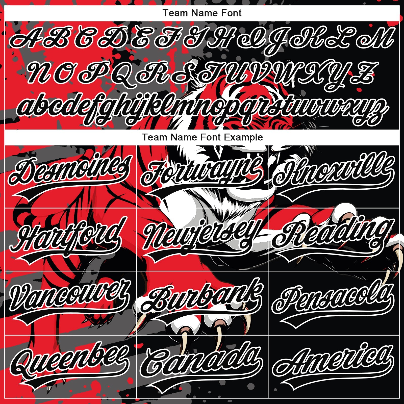 Custom Stitched Black Red Gray-White 3D Pattern Design Animal Tiger Sports Pullover Sweatshirt Hoodie view 3