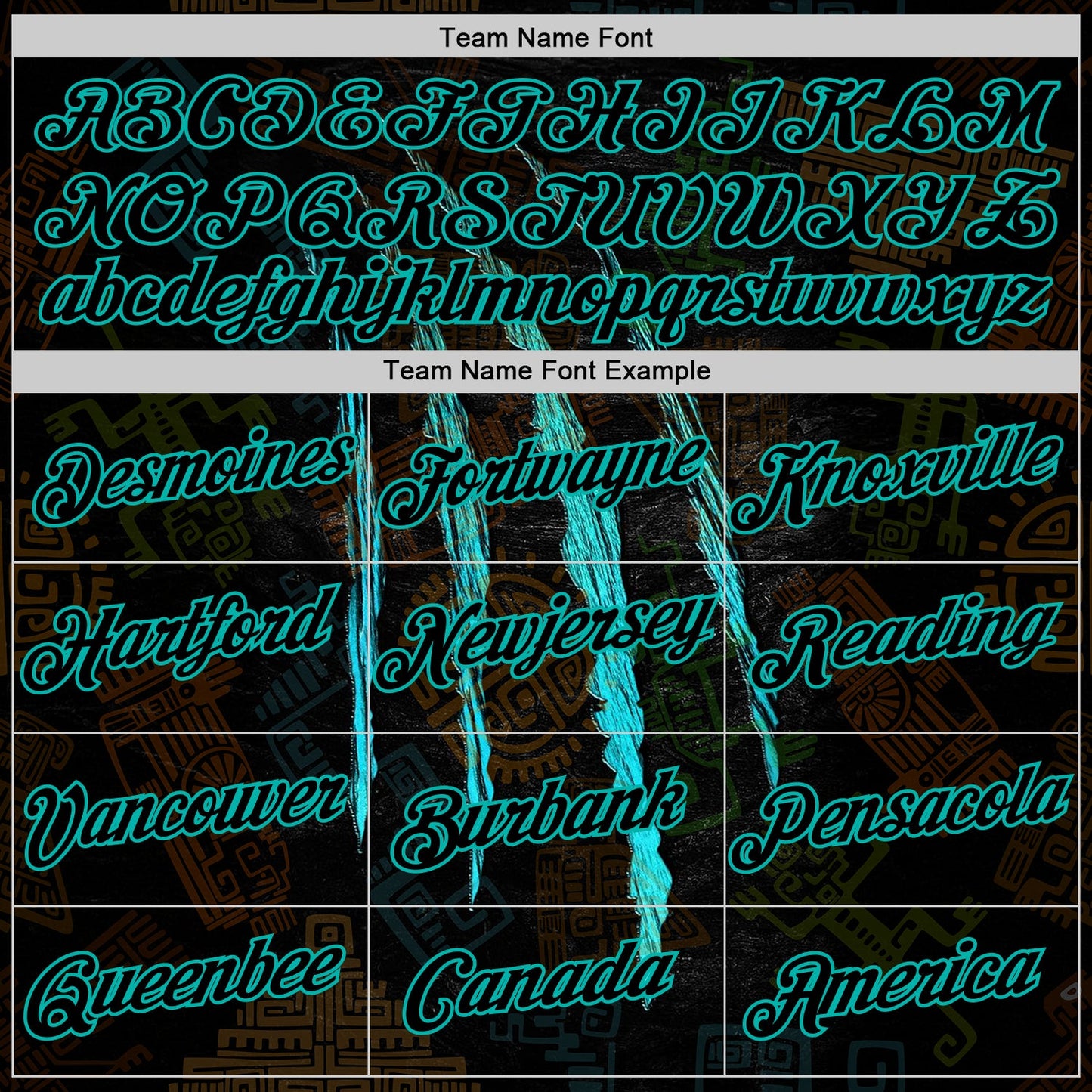Custom Black Aqua 3D Pattern Design Scratch Tribal Sportswear Pullover Sweatshirt Hoodie view 3