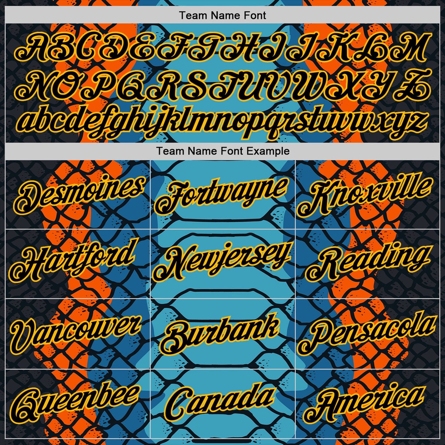 Custom Stitched Blue Black Orange-Yellow 3D Pattern Design Snake Skin Print Sportswear Pullover Sweatshirt Hoodie view 3