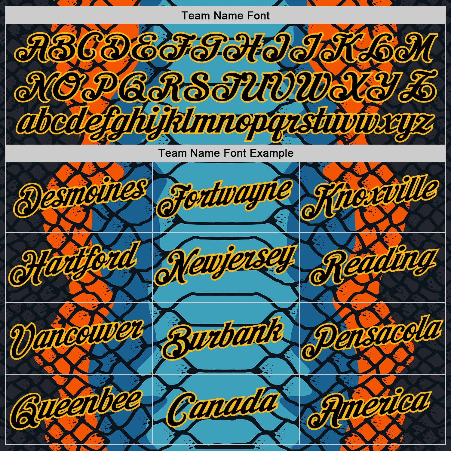 Custom Stitched Blue Black Orange-Yellow 3D Pattern Design Snake Skin Print Sportswear Pullover Sweatshirt Hoodie view 3
