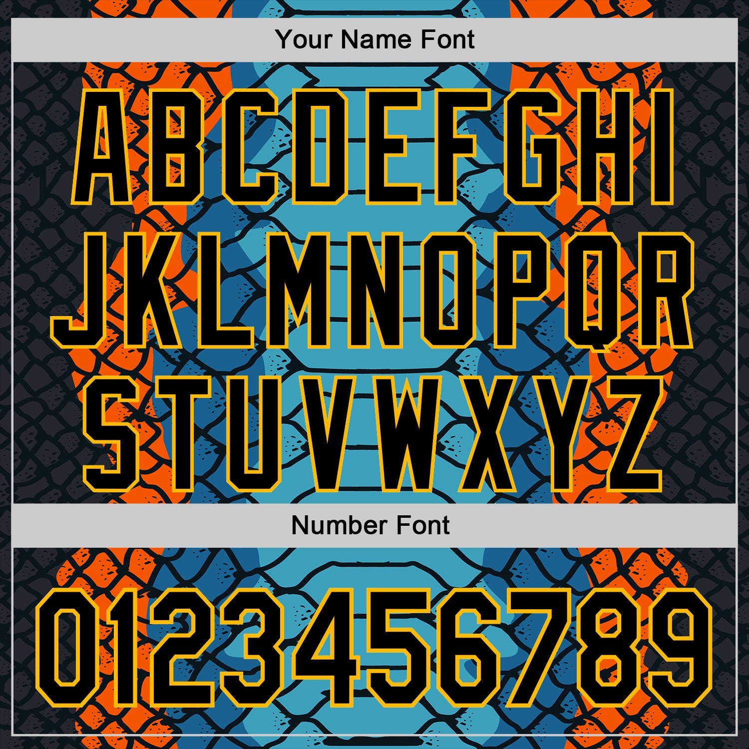 Custom Stitched Blue Black Orange-Yellow 3D Pattern Design Snake Skin Print Sportswear Pullover Sweatshirt Hoodie view 4