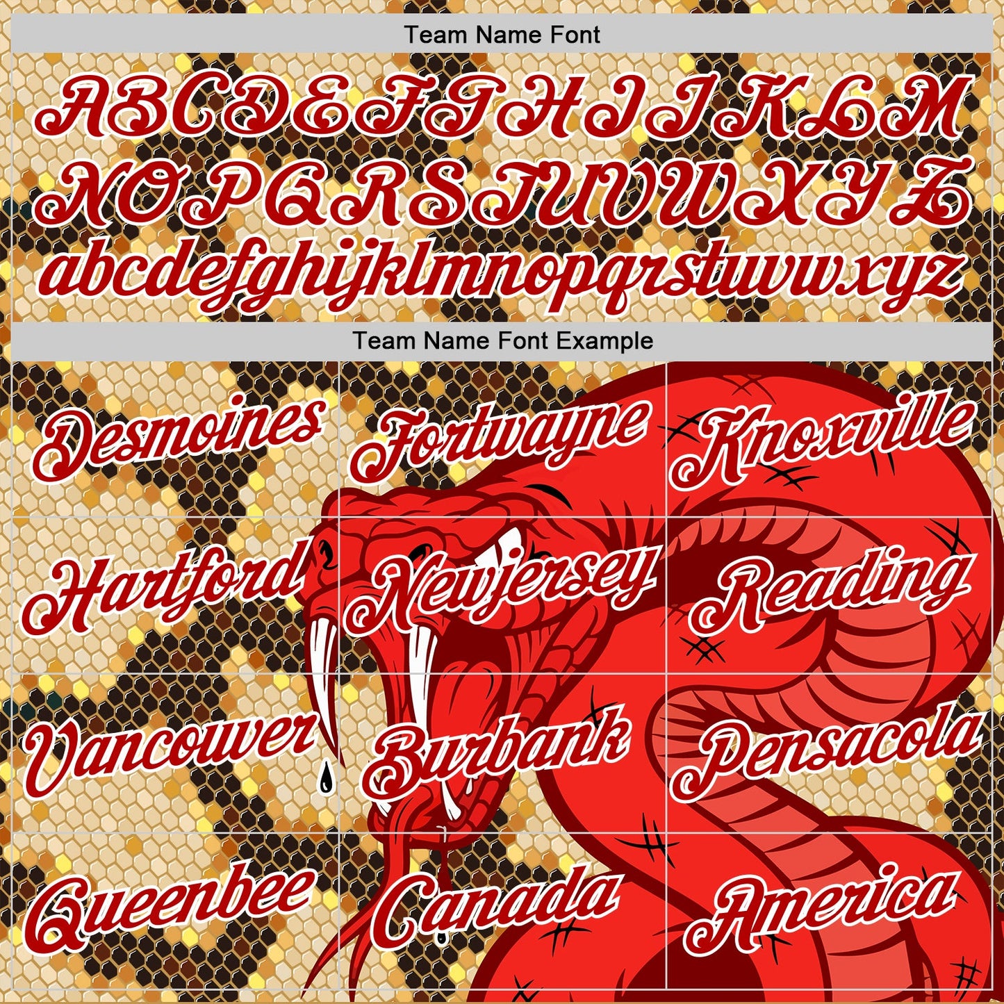 Custom Stitched Old Gold Red Black-White 3D Pattern Design Snake Skin Print Sportswear Pullover Sweatshirt Hoodie view 3