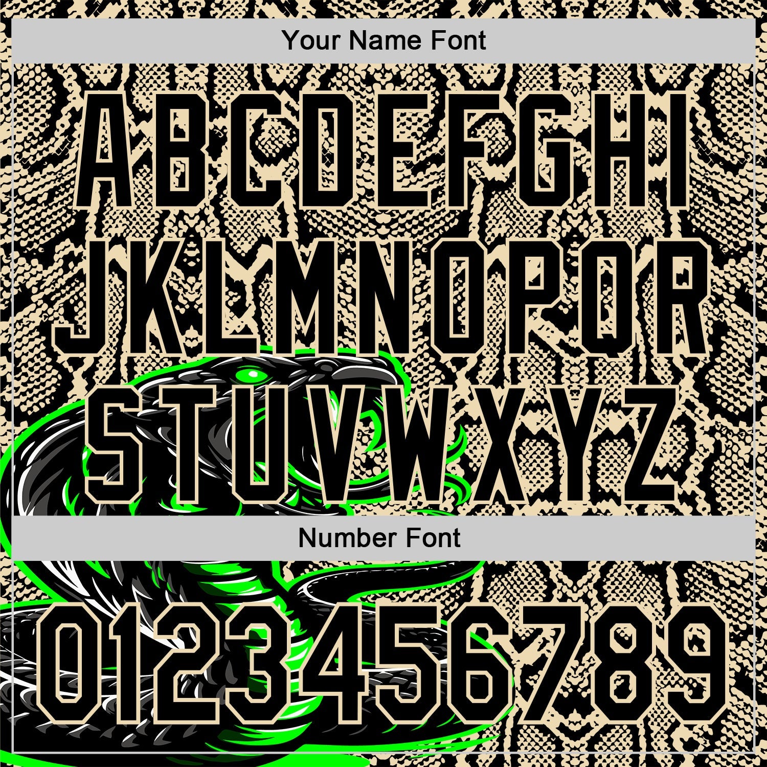 Custom Stitched Cream Black-Green 3D Pattern Design Snake Skin Print Sportswear Pullover Sweatshirt Hoodie view 4