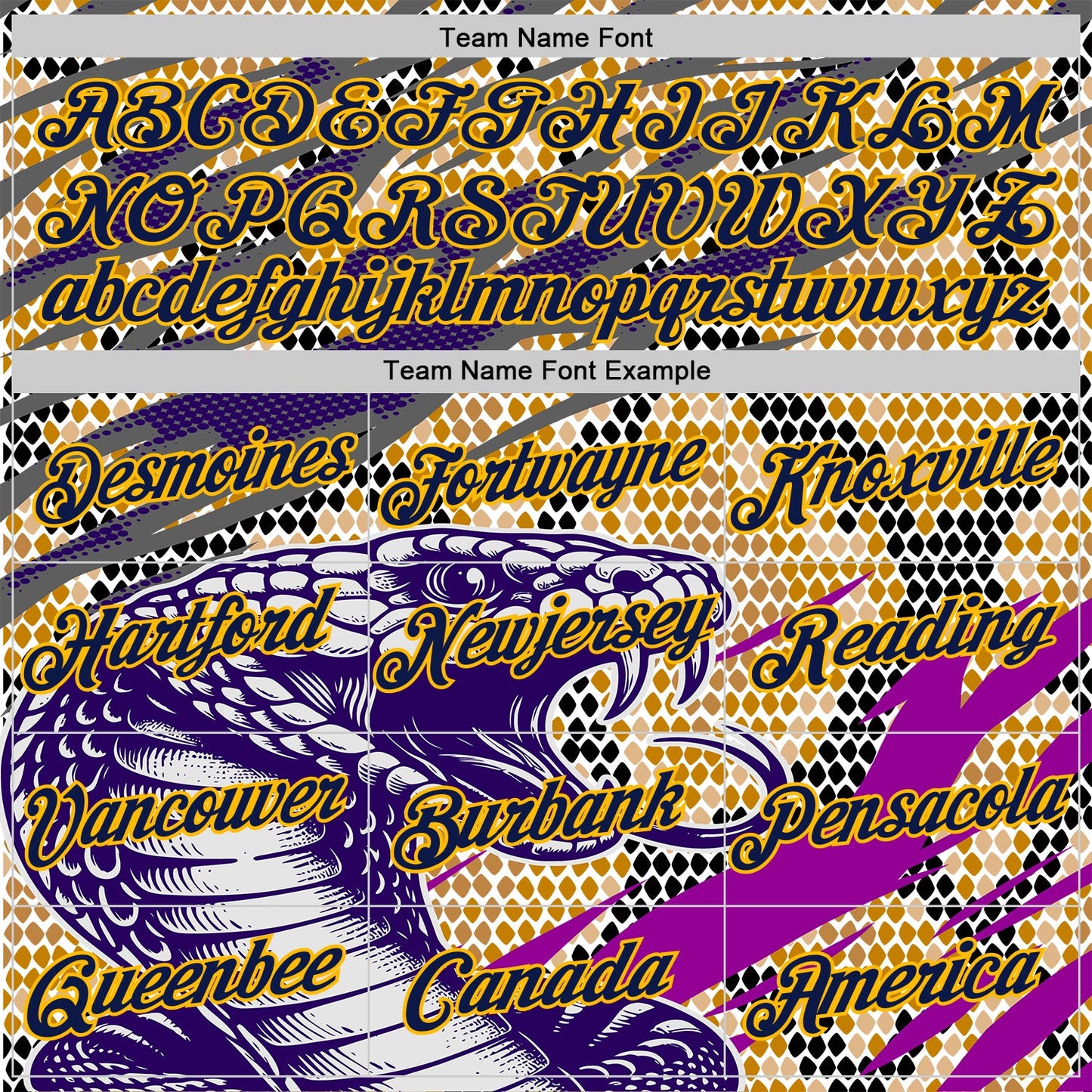 Custom Stitched White Navy Purple Black-Gold 3D Pattern Design Snake Skin Print Sportswear Pullover Sweatshirt Hoodie view 3