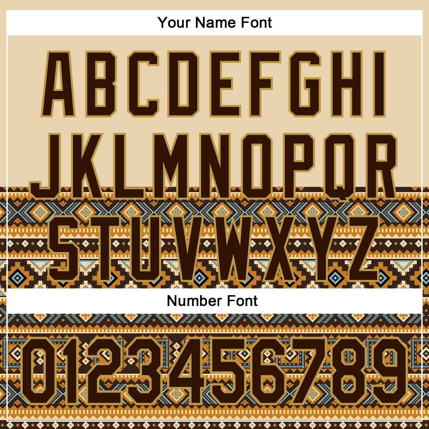 Custom Cream Brown-Old Gold 3D Pattern Design Western Cowboy Tribal Ethnic Sports Pullover Sweatshirt Hoodie view 4