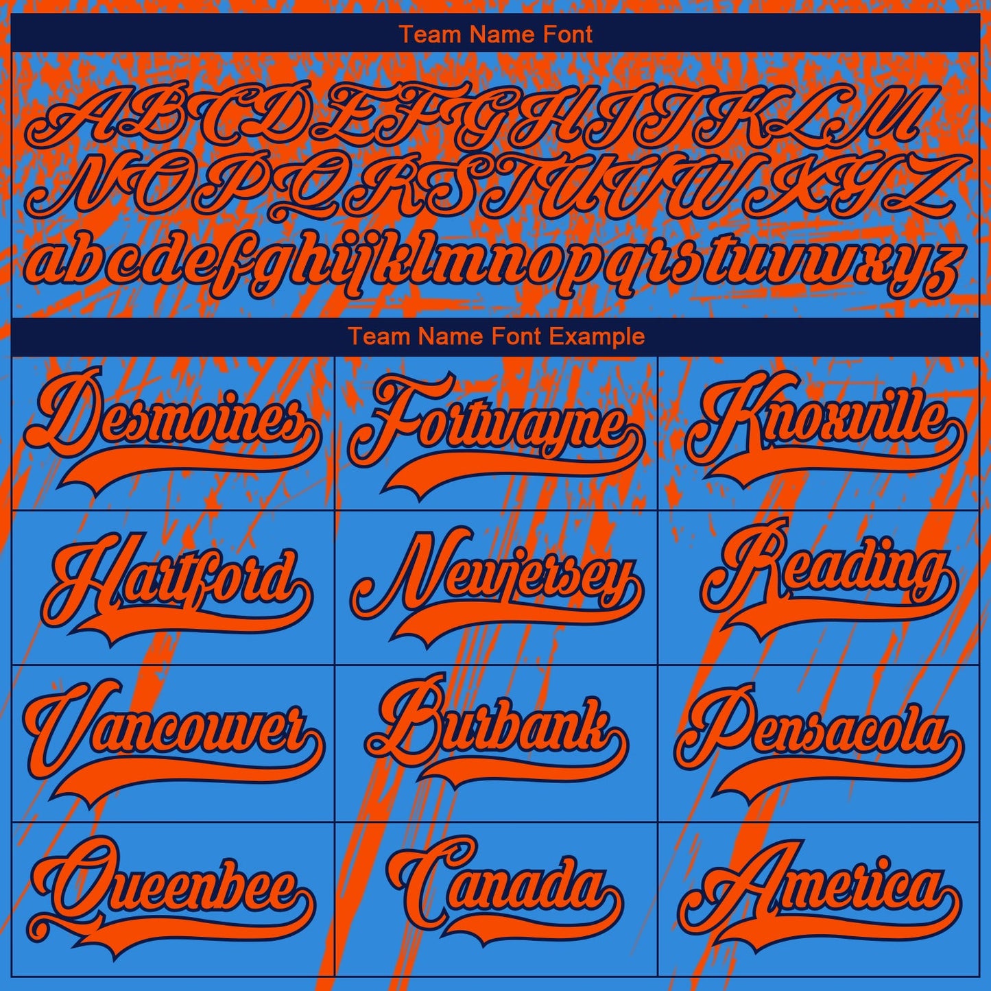 Custom Powder Blue Orange Navy-White 3D Splash Hockey Lace Neck Jersey view 4
