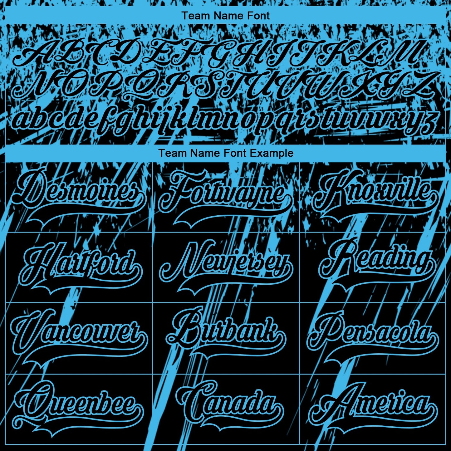 Custom Black Sky Blue-White 3D Splash Hockey Lace Neck Jersey view 4