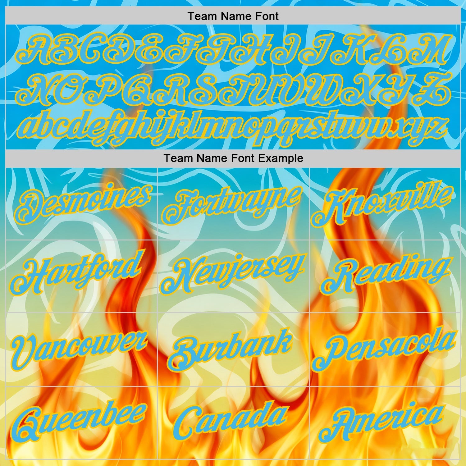 Custom Blue Sky Blue-Yellow 3D Abstract Flame Sports Pullover Sweatshirt Hoodie view 3
