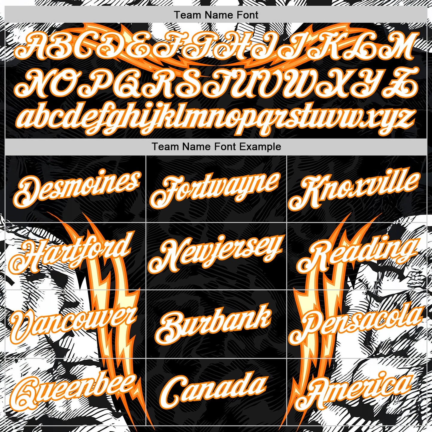Custom Black White-Bay Orange 3D Abstract Flame Sports Pullover Sweatshirt Hoodie view 3