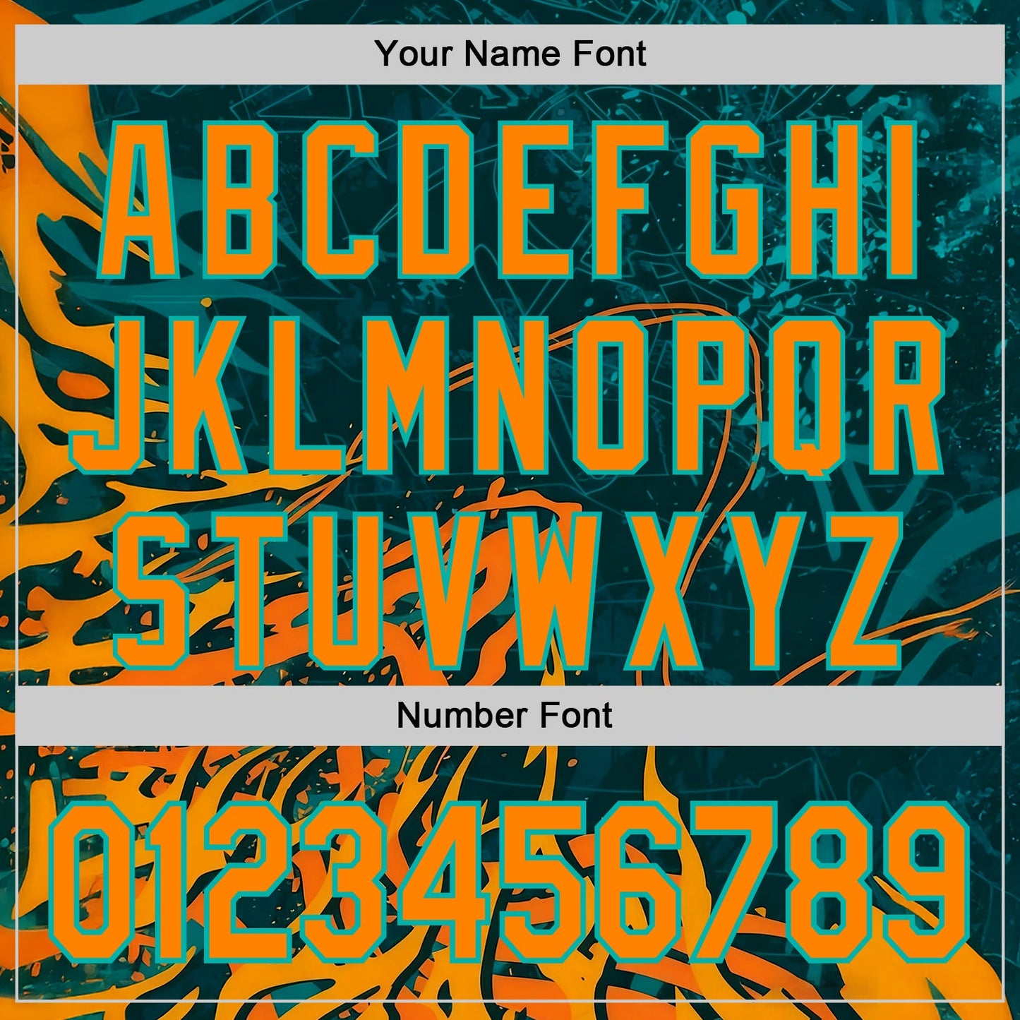 Custom Green Bay Orange-Aqua 3D Abstract Flame Sports Pullover Sweatshirt Hoodie view 4