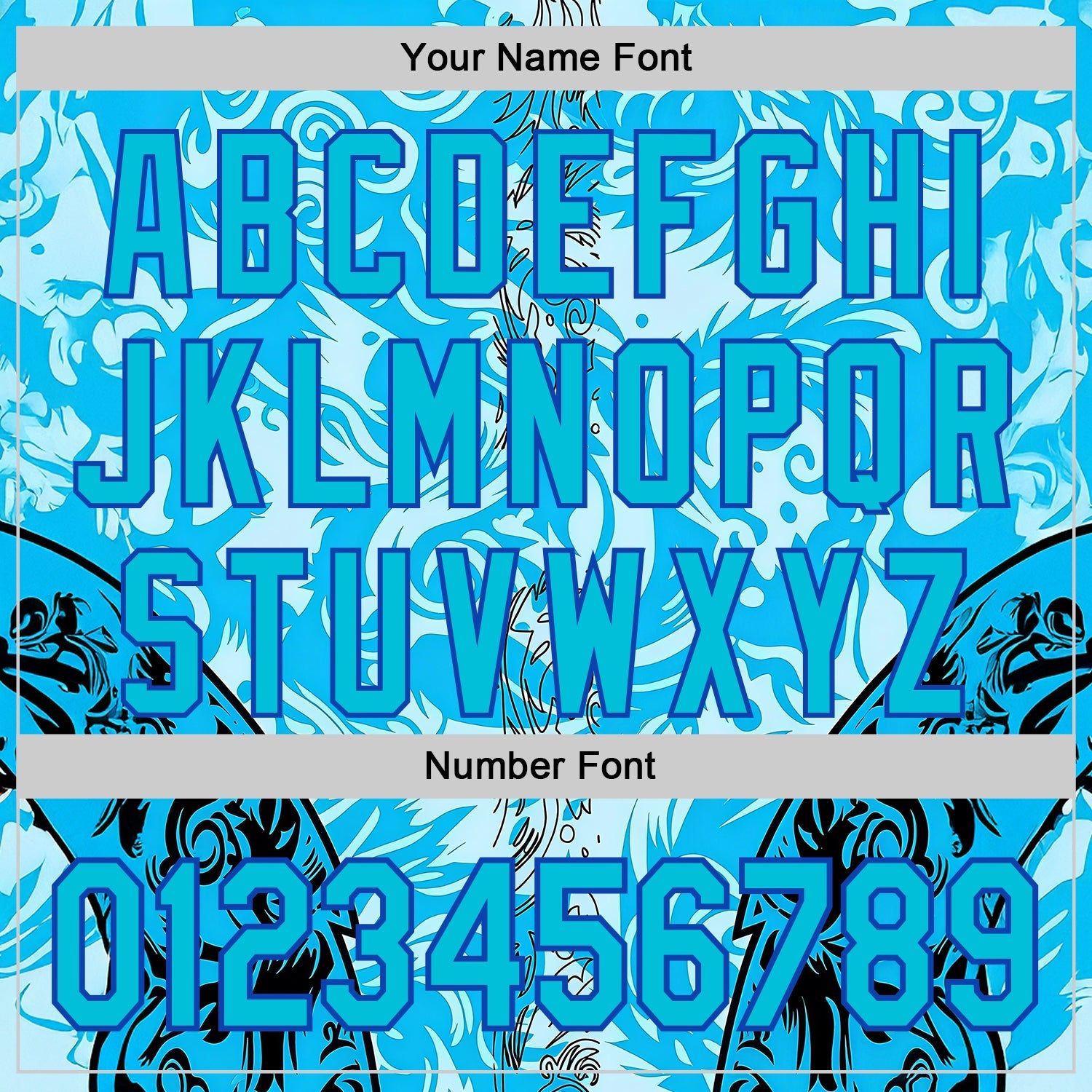 Custom Blue Thunder Blue Black-Lakes Blue 3D Abstract Flame Sports Pullover Sweatshirt Hoodie view 4
