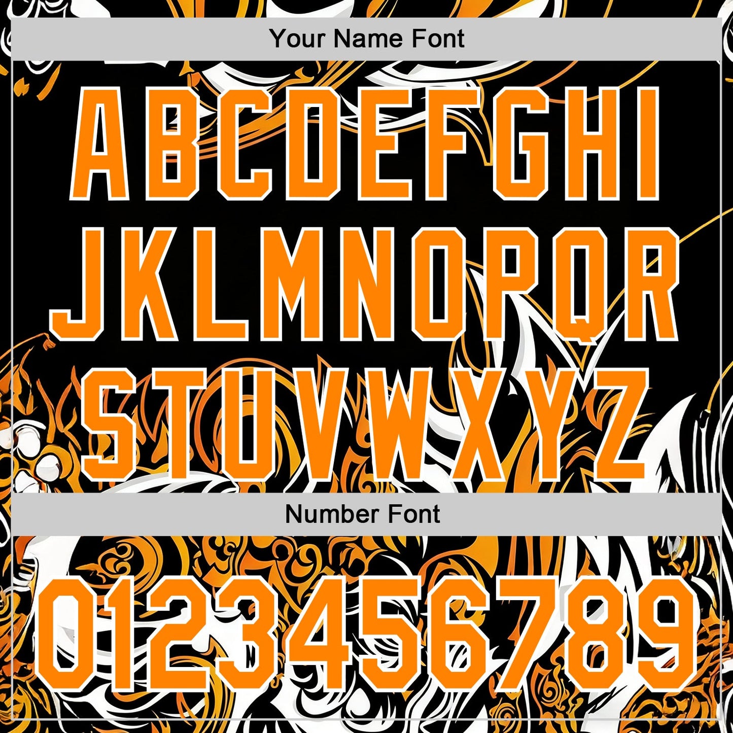 Custom Black Bay Orange-White 3D Abstract Flame Sports Pullover Sweatshirt Hoodie view 4