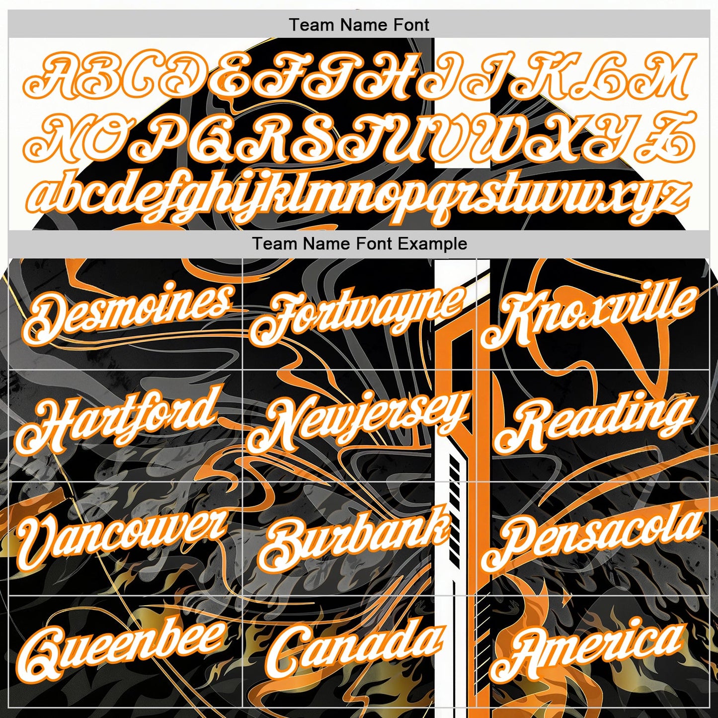 Custom Black White-Bay Orange 3D Abstract Flame Sports Pullover Sweatshirt Hoodie view 3