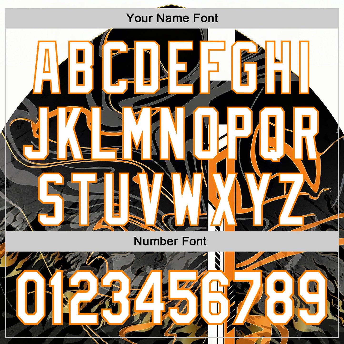 Custom Black White-Bay Orange 3D Abstract Flame Sports Pullover Sweatshirt Hoodie view 4