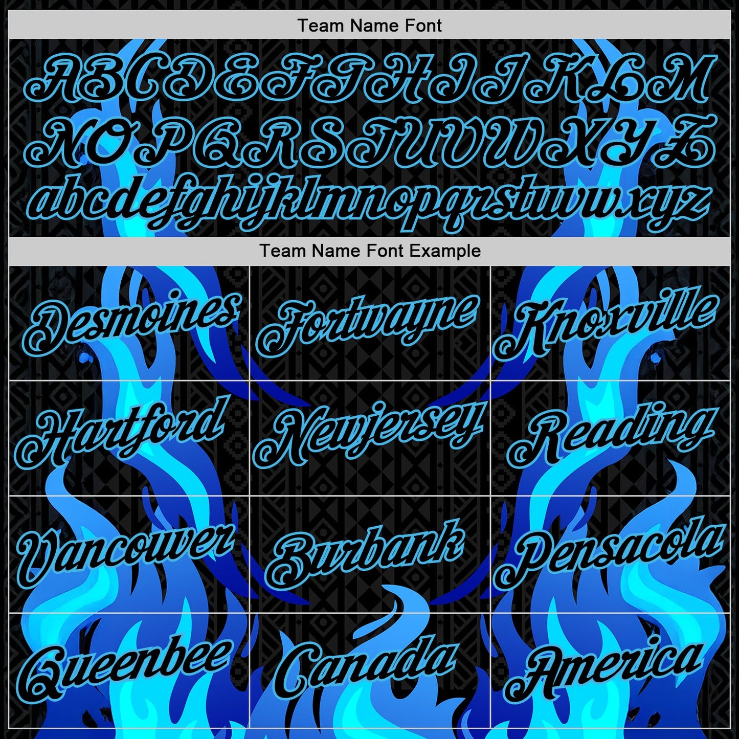 Custom Black Sky Blue 3D Abstract Flame Sports Pullover Sweatshirt Hoodie view 3