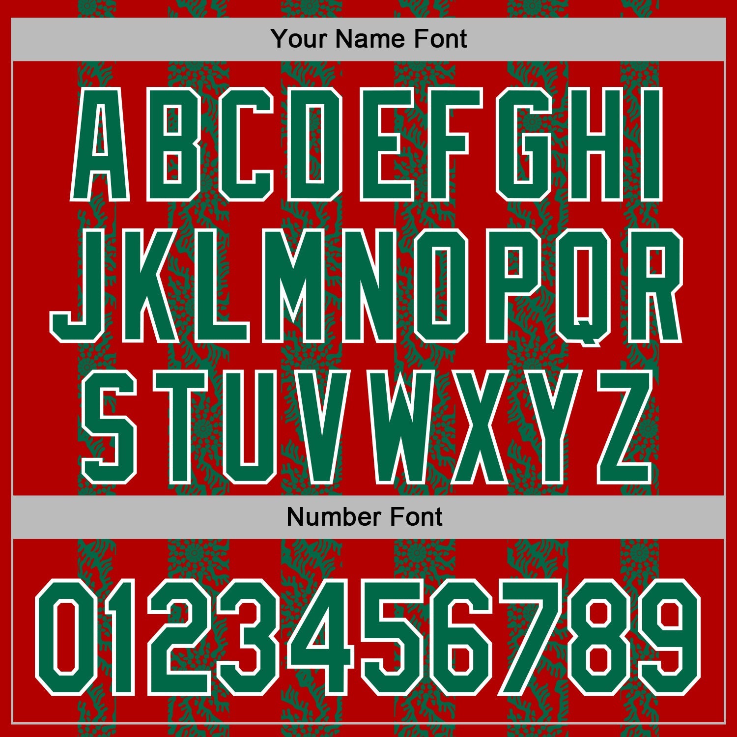 Custom Stitched Red Kelly Green-White Abstract Shape Pattern Sports Pullover Sweatshirt Hoodie view 6