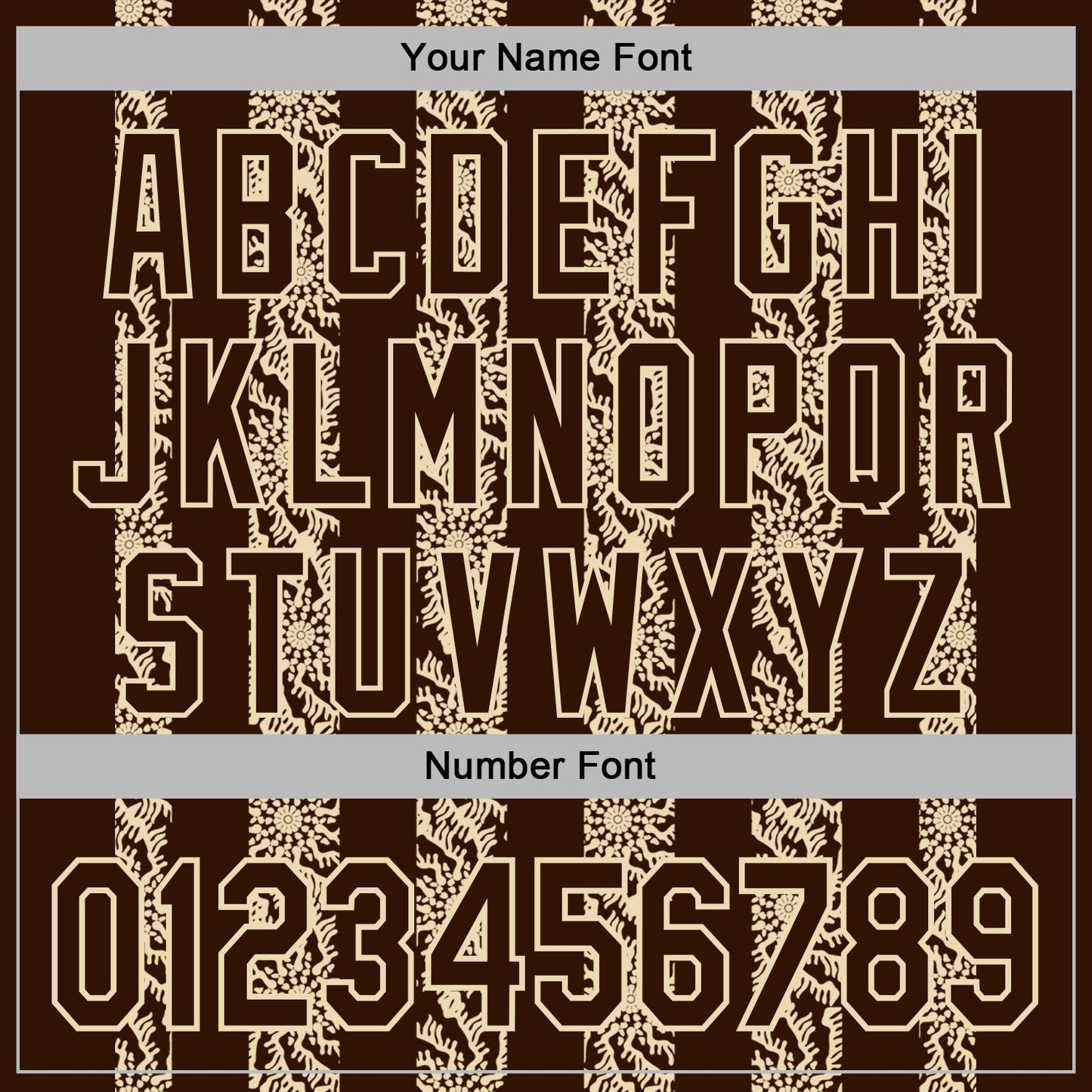 Custom Stitched Brown Cream Abstract Shape Pattern Sports Pullover Sweatshirt Hoodie view 6