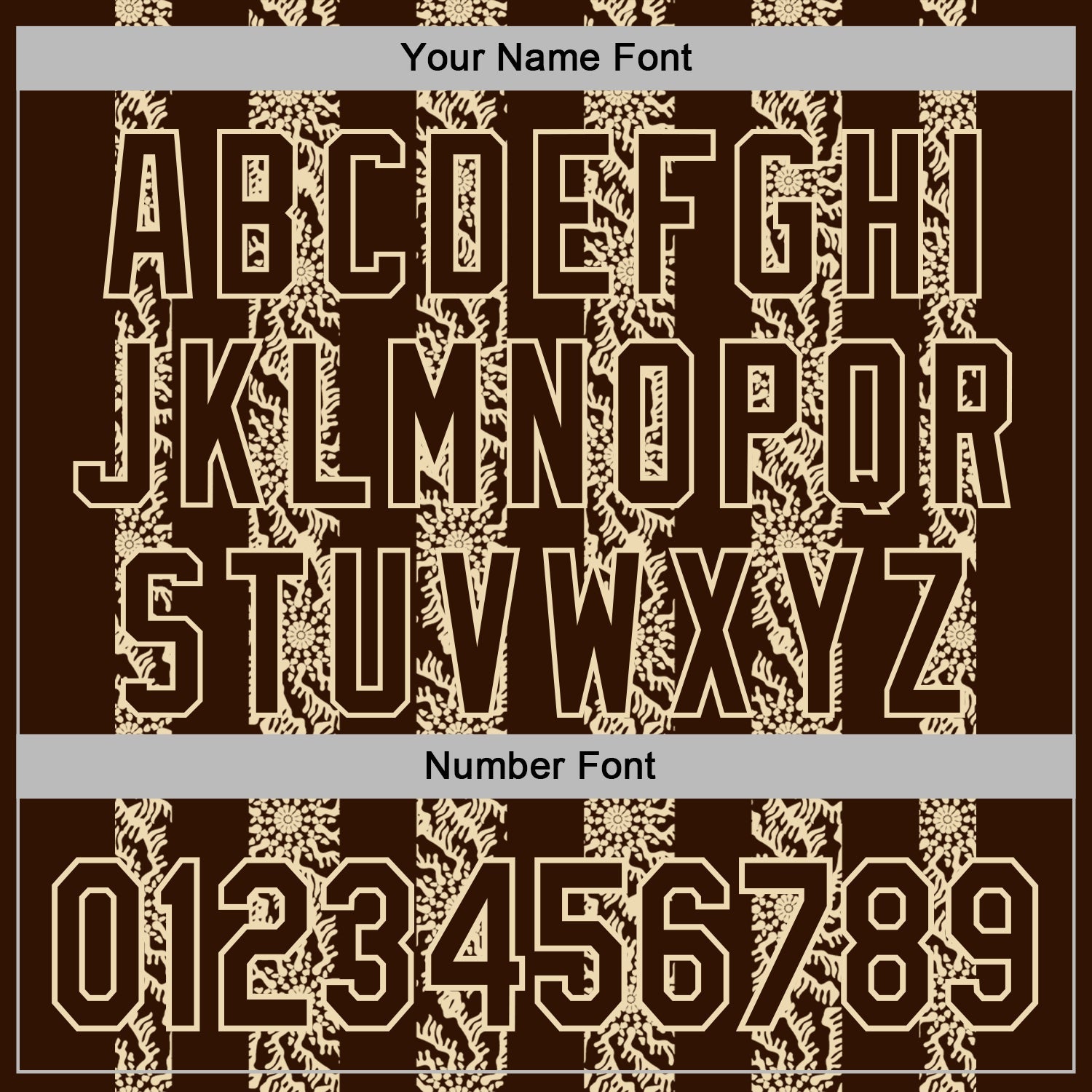 Custom Stitched Brown Cream Abstract Shape Pattern Sports Pullover Sweatshirt Hoodie view 6