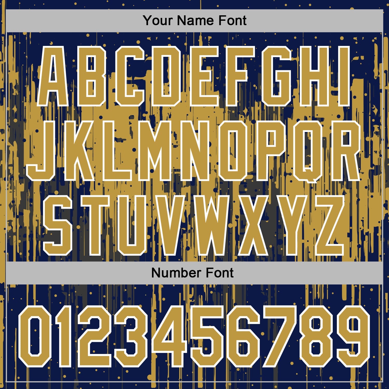 Custom Stitched Navy Old Gold-White Dripping Splatter Sports Pullover Sweatshirt Hoodie view 6