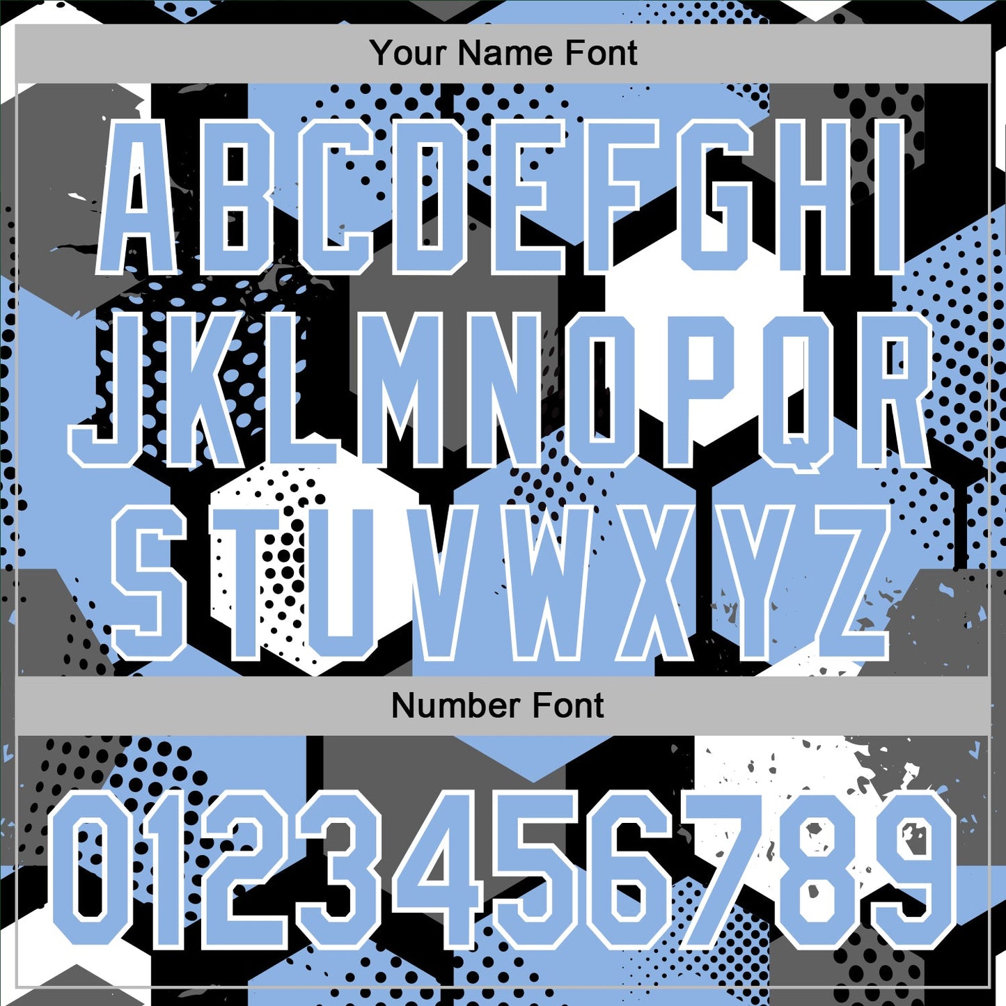 Custom Stitched Black Light Blue-White Geometric Shape Pattern Sports Pullover Sweatshirt Hoodie view 6