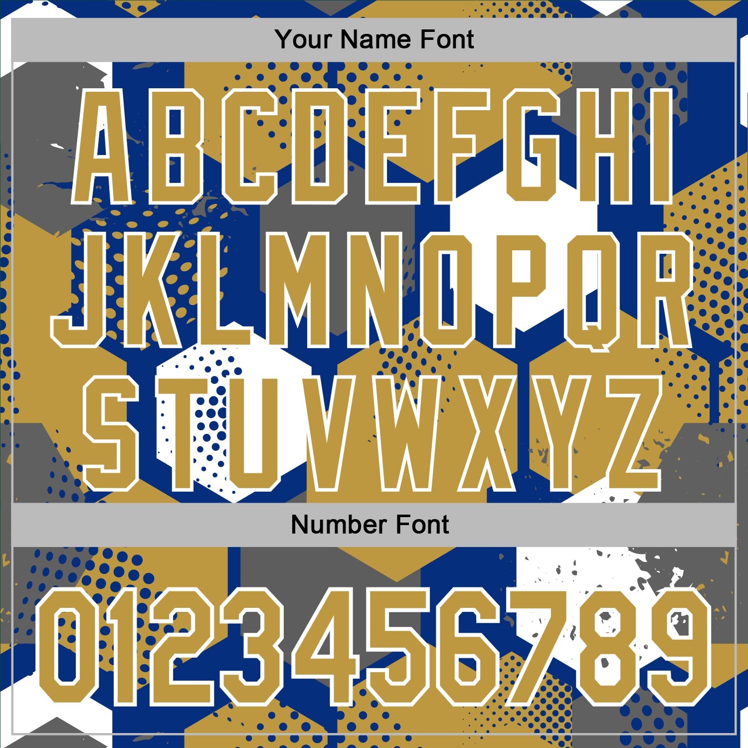 Custom Stitched Royal Old Gold-White Geometric Shape Pattern Sports Pullover Sweatshirt Hoodie view 6