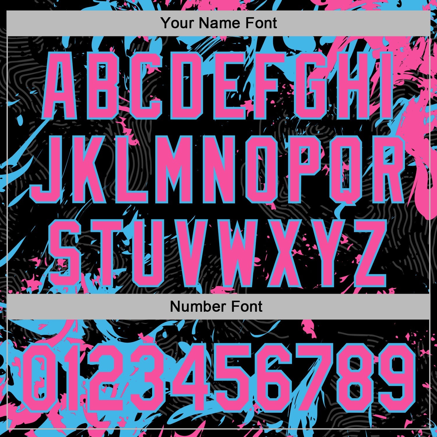 Custom Stitched Black Pink-Sky Blue Splash Sports Pullover Sweatshirt Hoodie view 6