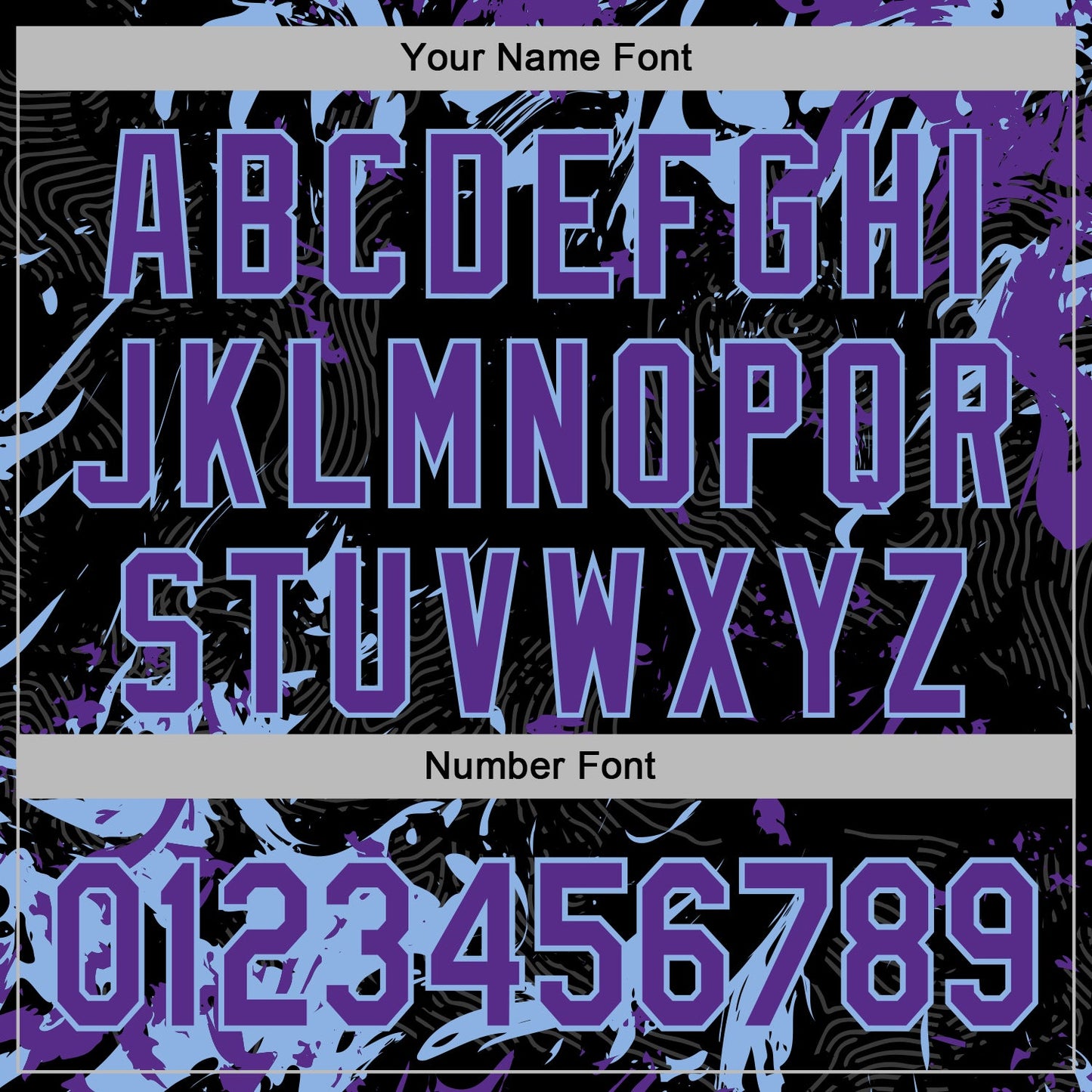 Custom Stitched Black Purple-Light Blue Splash Sports Pullover Sweatshirt Hoodie view 6