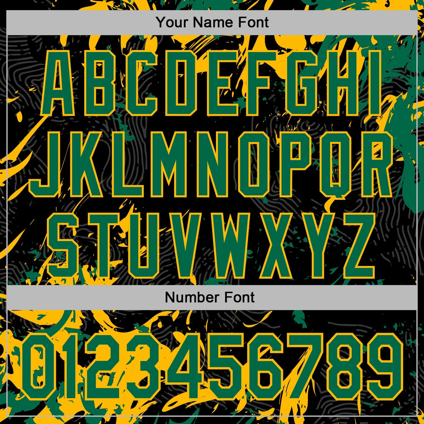 Custom Stitched Black Kelly Green-Gold Splash Sports Pullover Sweatshirt Hoodie view 6