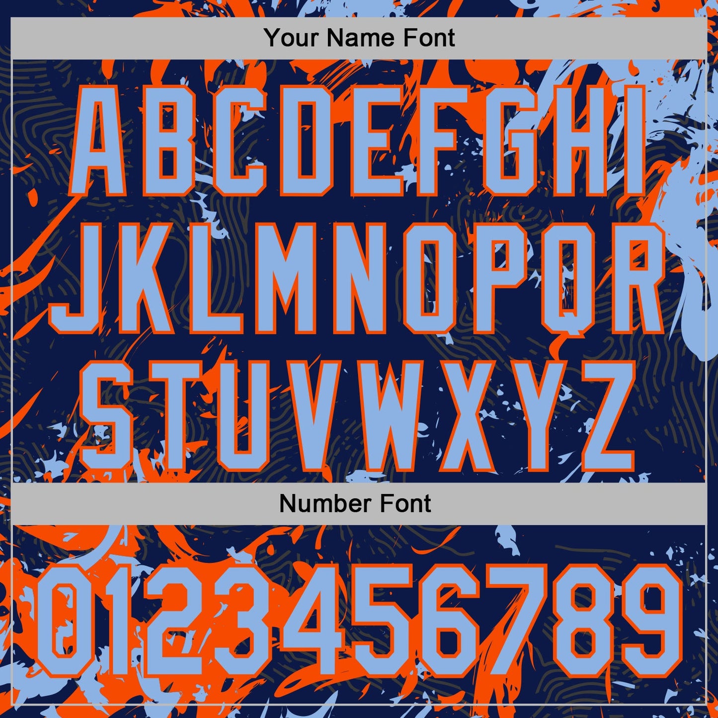 Custom Stitched Navy Light Blue-Orange Splash Sports Pullover Sweatshirt Hoodie view 6