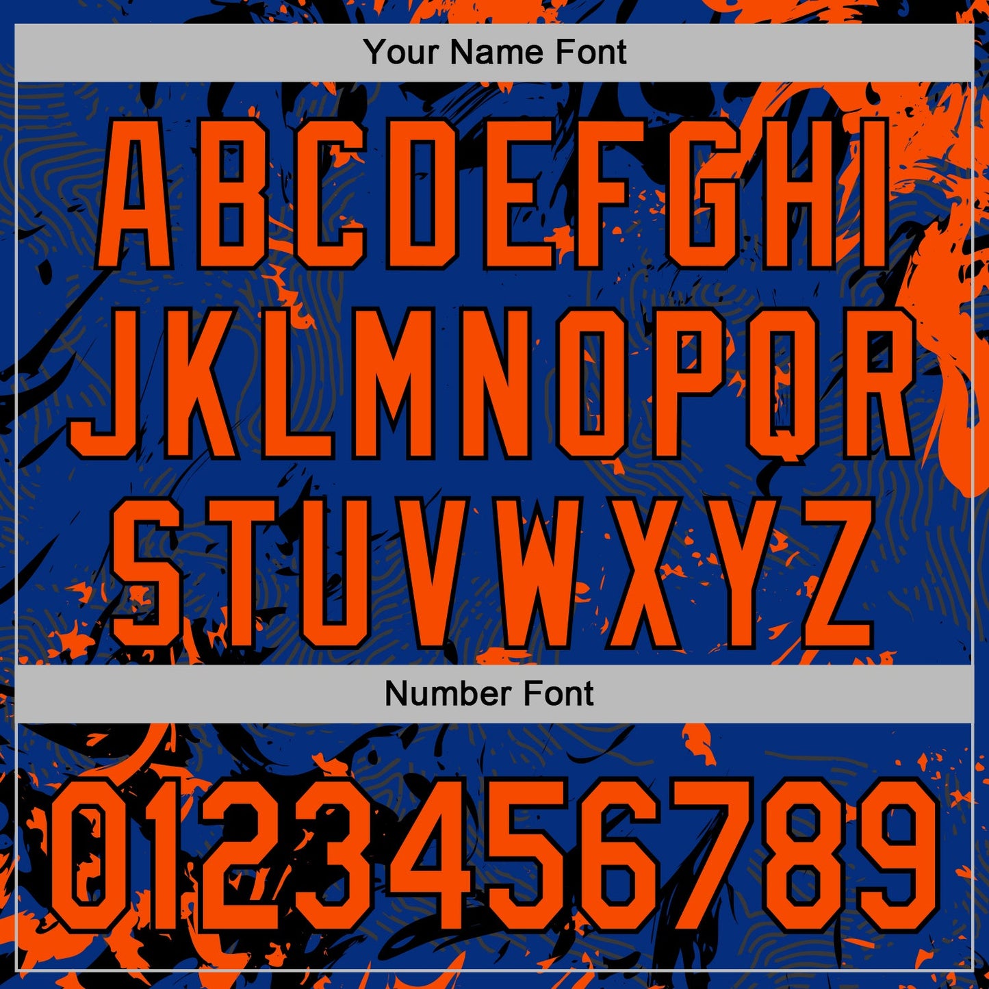 Custom Stitched Royal Orange-Black Splash Sports Pullover Sweatshirt Hoodie view 6