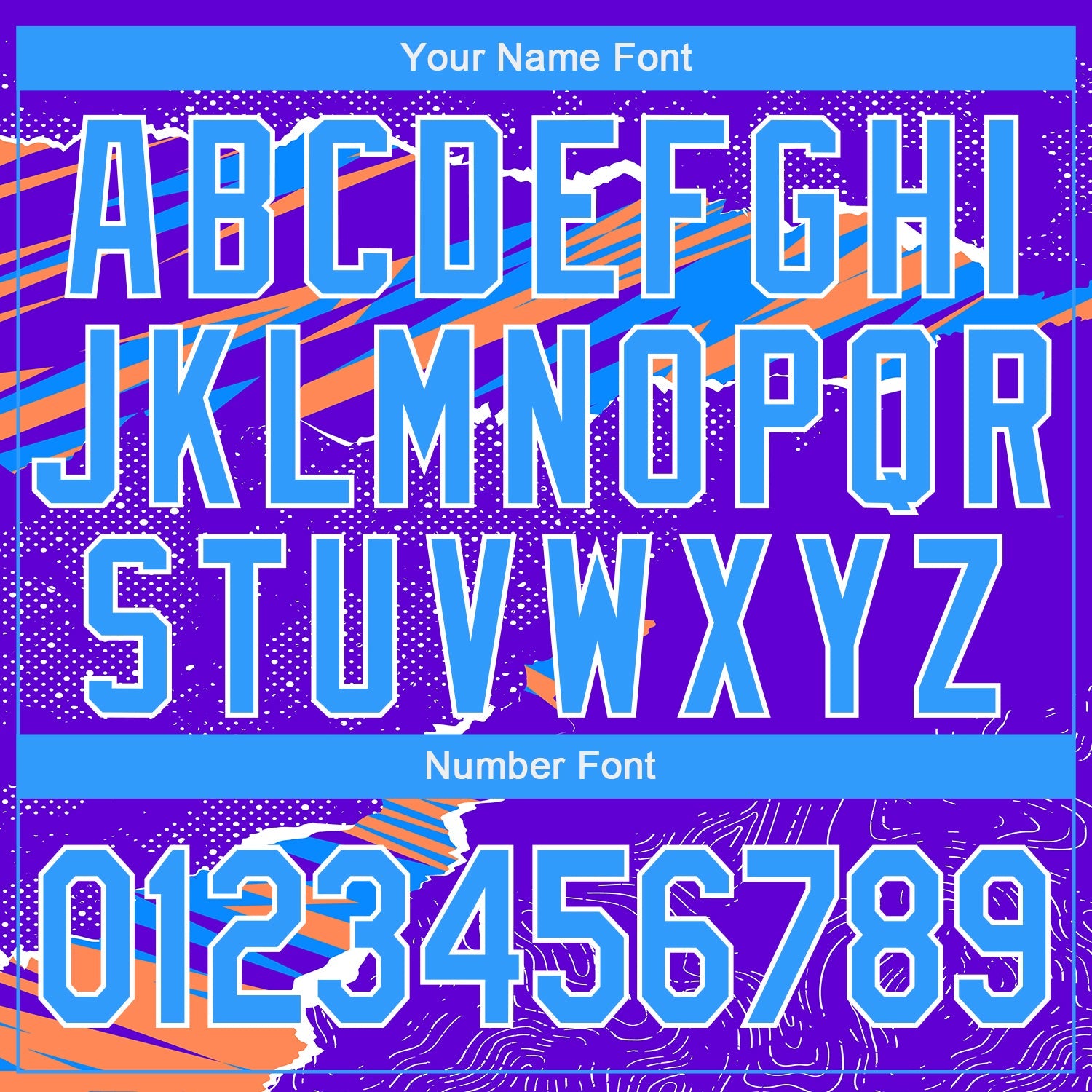 Custom Stitched Purple Light Blue Orange-White 3D Pattern Design Sports Pullover Sweatshirt Hoodie view 4