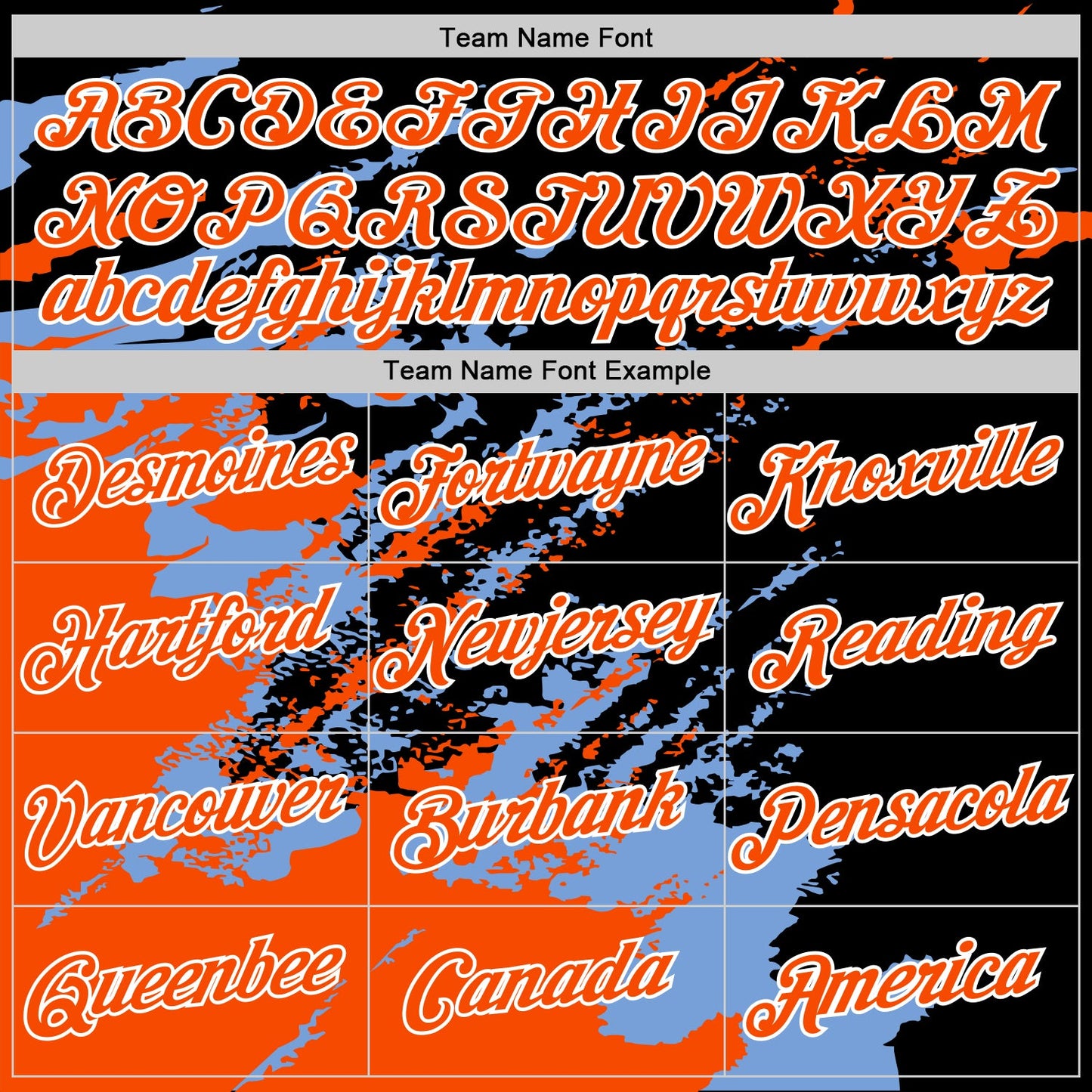 Custom Stitched Black Orange Powder Blue-White 3D Pattern Design Abstract Fragment Art Splash Sports Pullover Sweatshirt Hoodie view 3