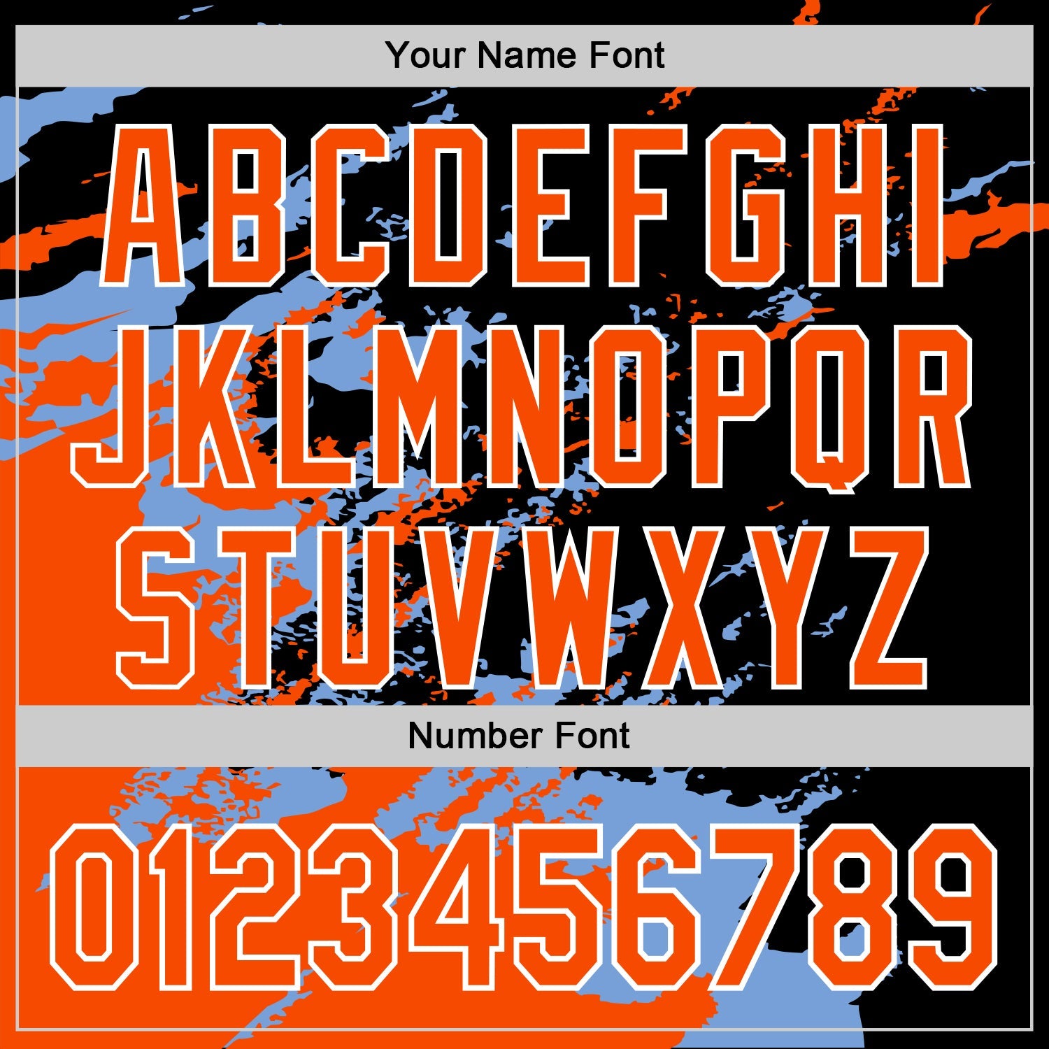 Custom Stitched Black Orange Powder Blue-White 3D Pattern Design Abstract Fragment Art Splash Sports Pullover Sweatshirt Hoodie view 4