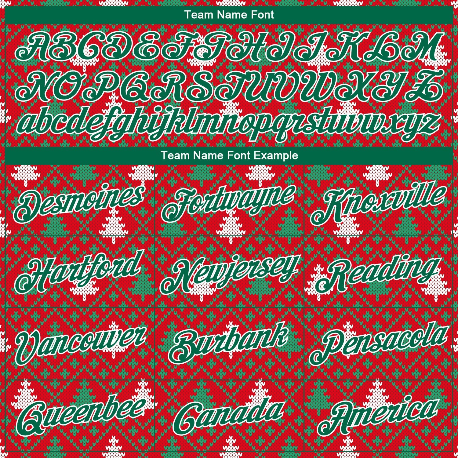 Custom Stitched Red Kelly Green-White 3D Christmas Trees Sports Pullover Sweatshirt Hoodie view 3