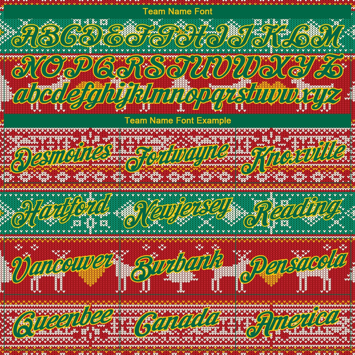 Custom Stitched Red Kelly Green-Gold 3D Christmas Reindeers Sports Pullover Sweatshirt Hoodie view 4