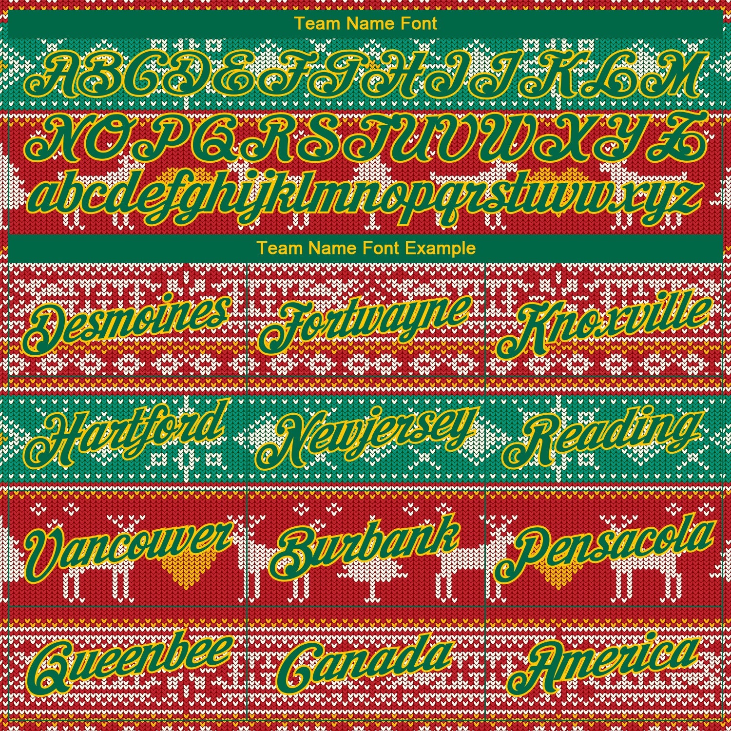 Custom Stitched Red Kelly Green-Gold 3D Christmas Reindeers Sports Pullover Sweatshirt Hoodie view 4