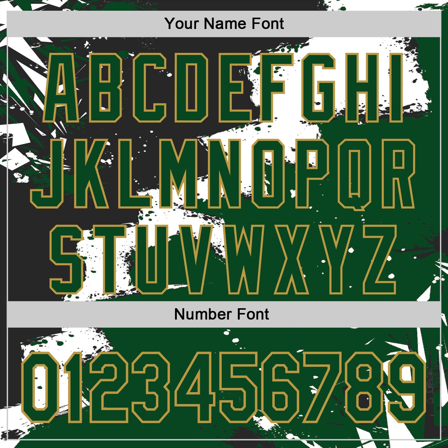 Custom Stitched Black Green Old Gold-White 3D Pattern Design Splash Torn Paper Style Sports Pullover Sweatshirt Hoodie view 4
