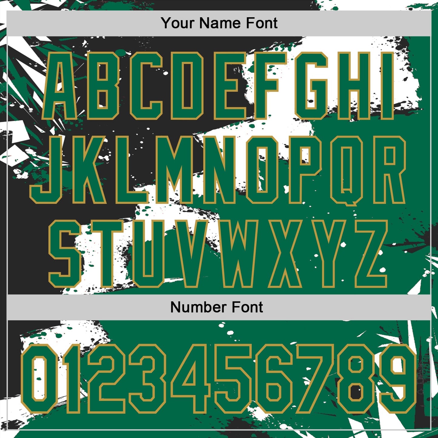 Custom Stitched Black Kelly Green Old Gold-White 3D Pattern Design Splash Torn Paper Style Sports Pullover Sweatshirt Hoodie view 4