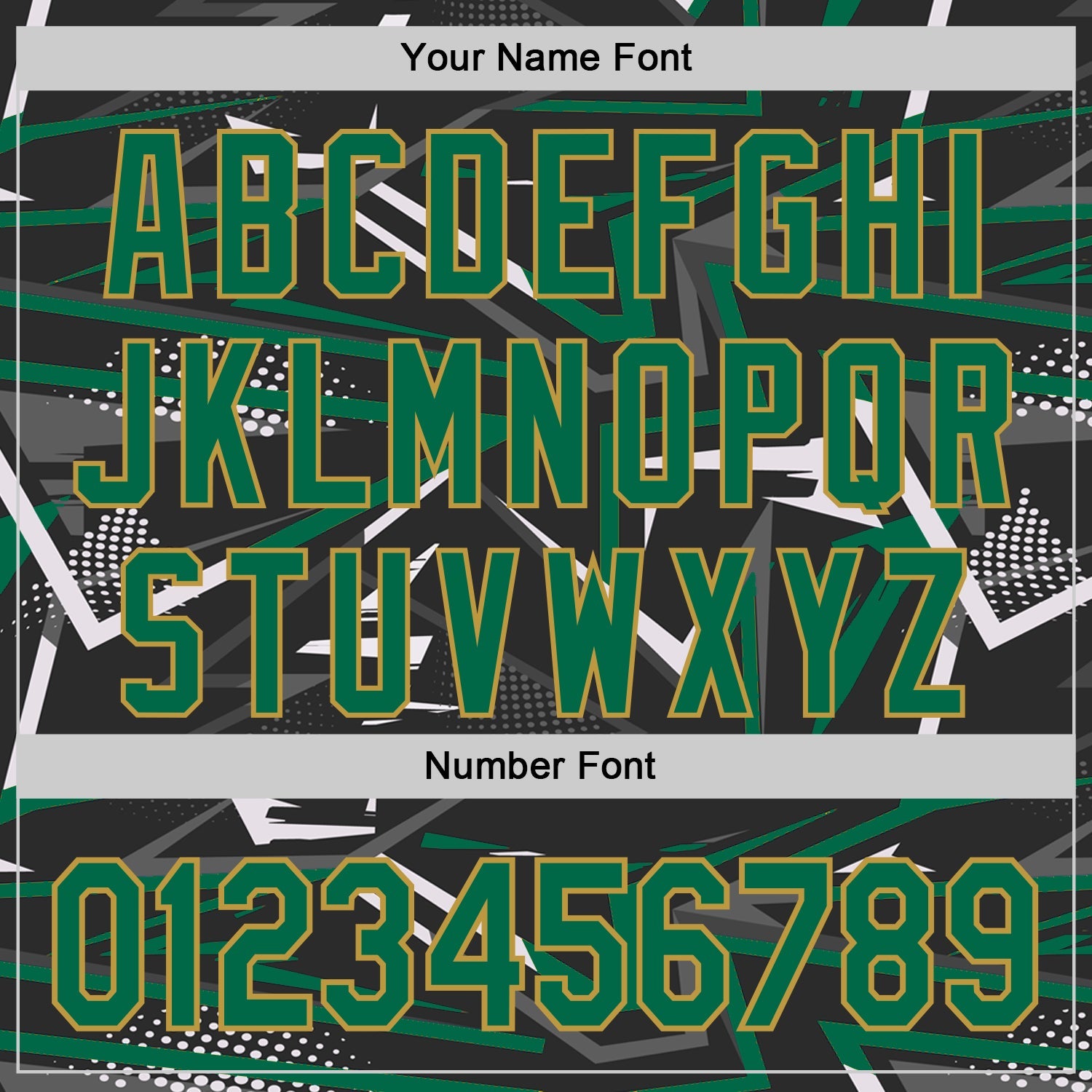 Custom Stitched Black Kelly Green Old Gold-White 3D Pattern Design Line Sports Pullover Sweatshirt Hoodie view 4