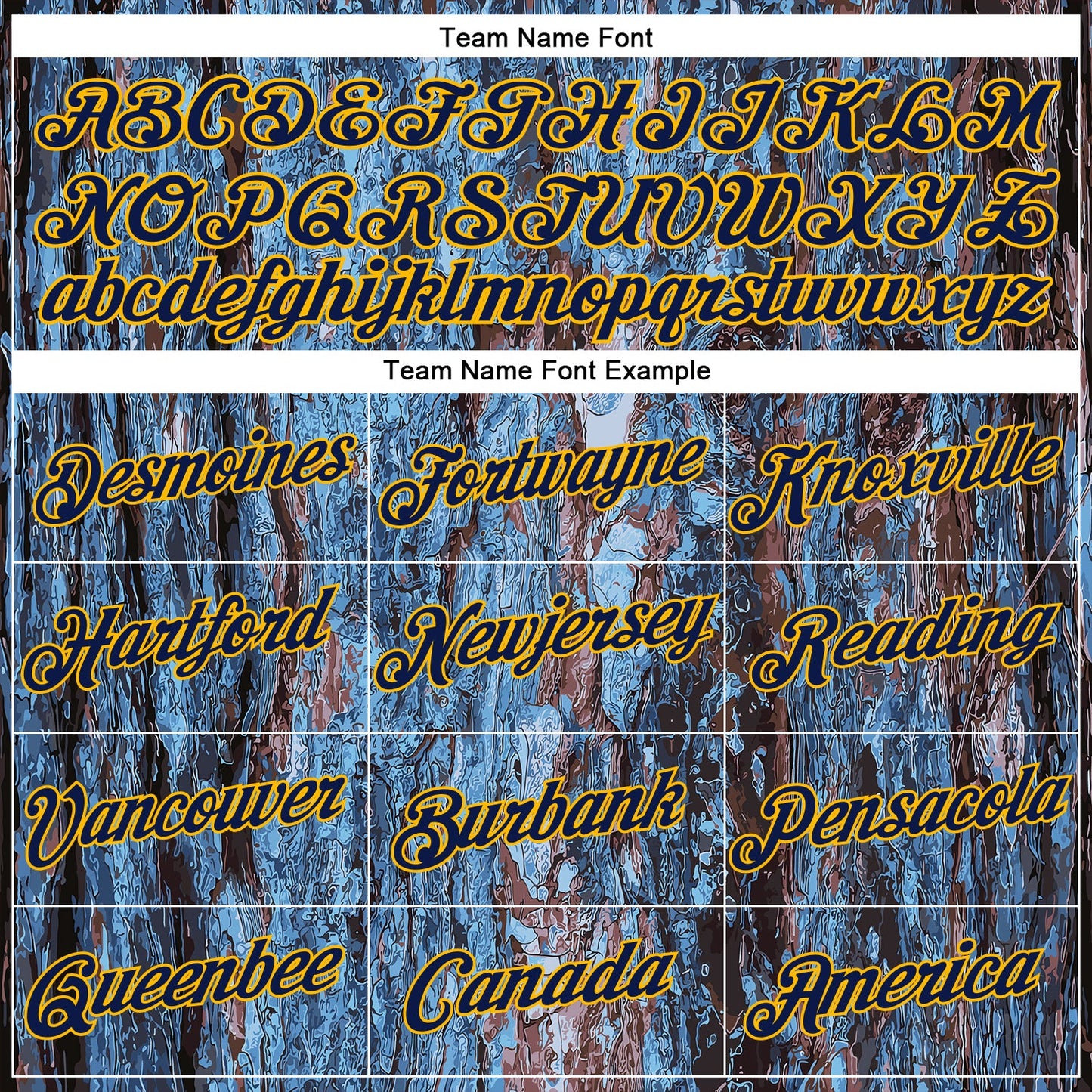 Custom Stitched Blue Navy-Gold 3D Pattern Design Tree Camo Hunting Sports Pullover Sweatshirt Hoodie view 3