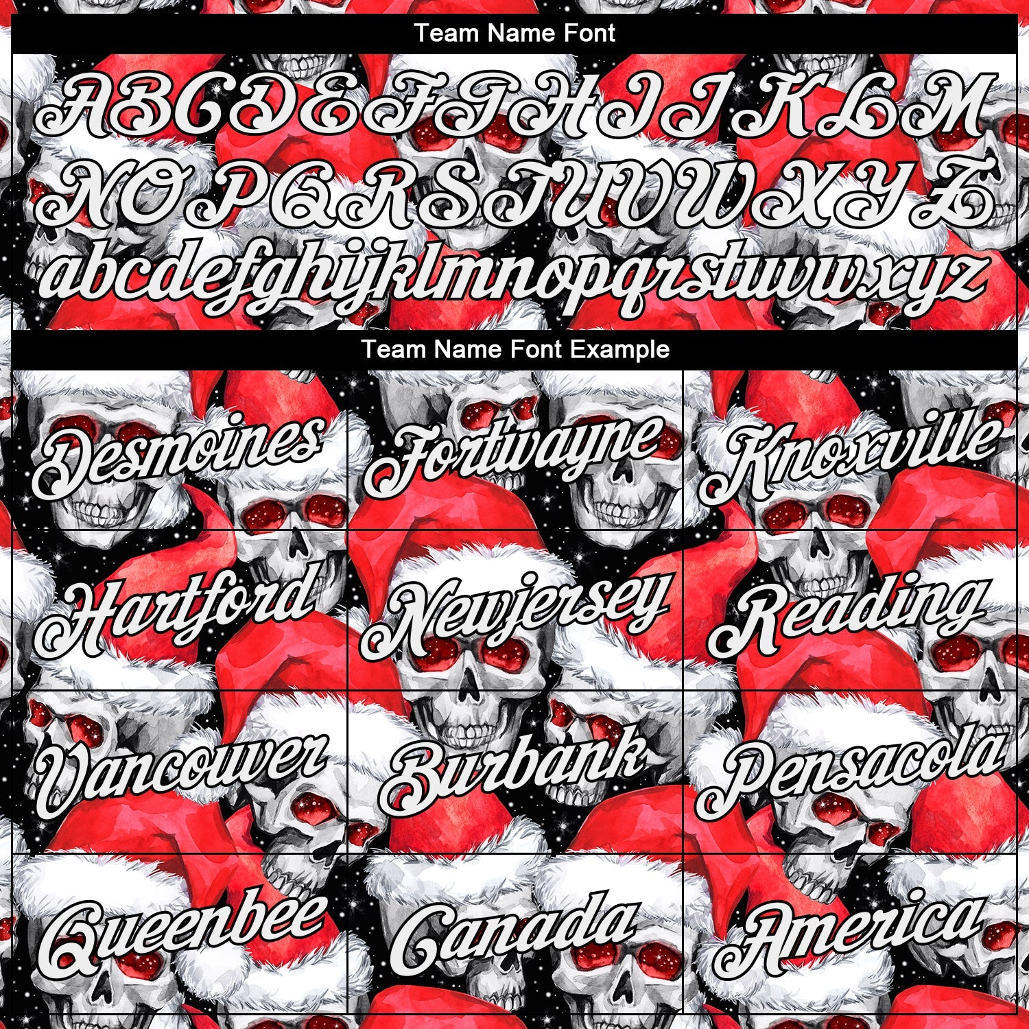 Custom Stitched Red White-Black 3D Skulls And Christmas Santa's Hat Sports Pullover Sweatshirt Hoodie view 3