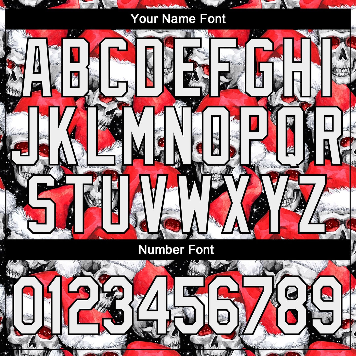 Custom Stitched Red White-Black 3D Skulls And Christmas Santa's Hat Sports Pullover Sweatshirt Hoodie view 4