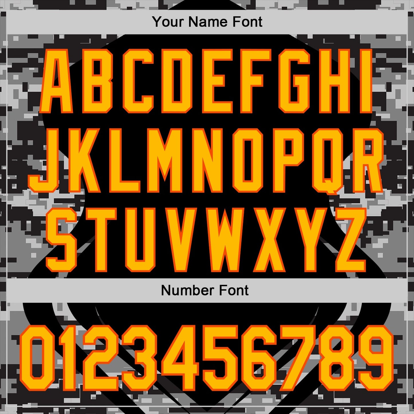 Custom Stitched Black Gold-Orange 3D Pattern Design Camo Sportswear Pullover Sweatshirt Hoodie view 4
