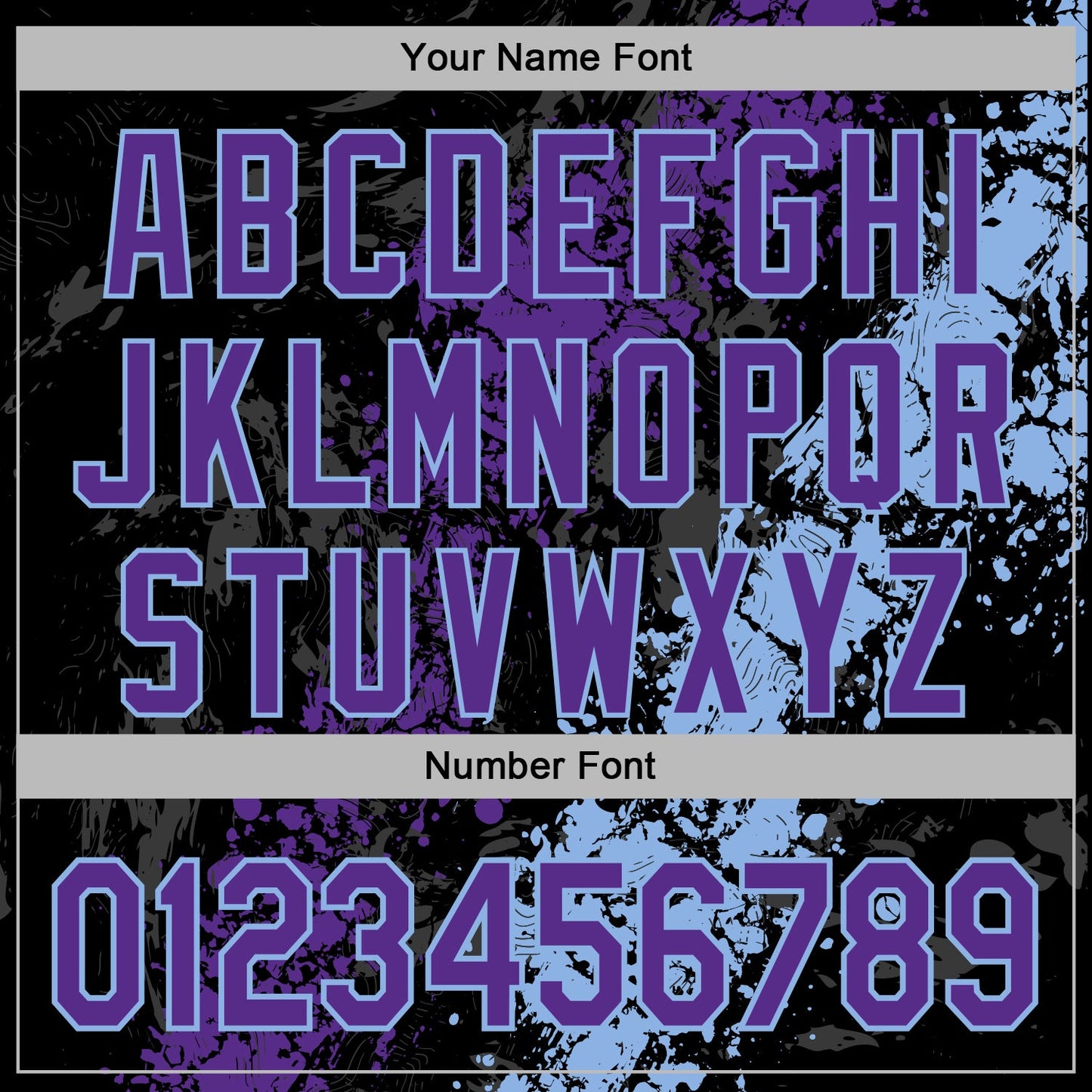 Custom Stitched Black Purple-Light Blue Splash Sports Pullover Sweatshirt Hoodie view 6