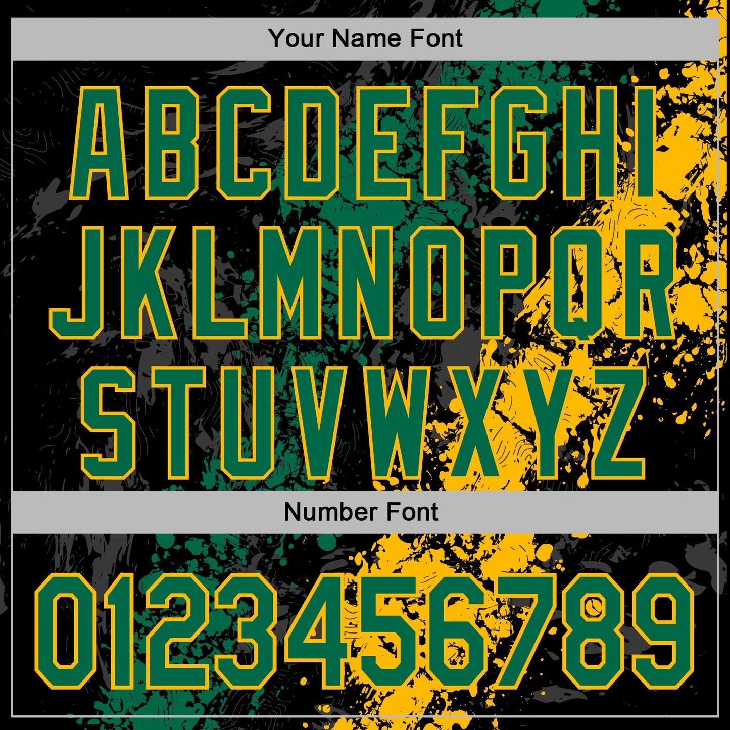 Custom Stitched Black Kelly Green-Gold Splash Sports Pullover Sweatshirt Hoodie view 6