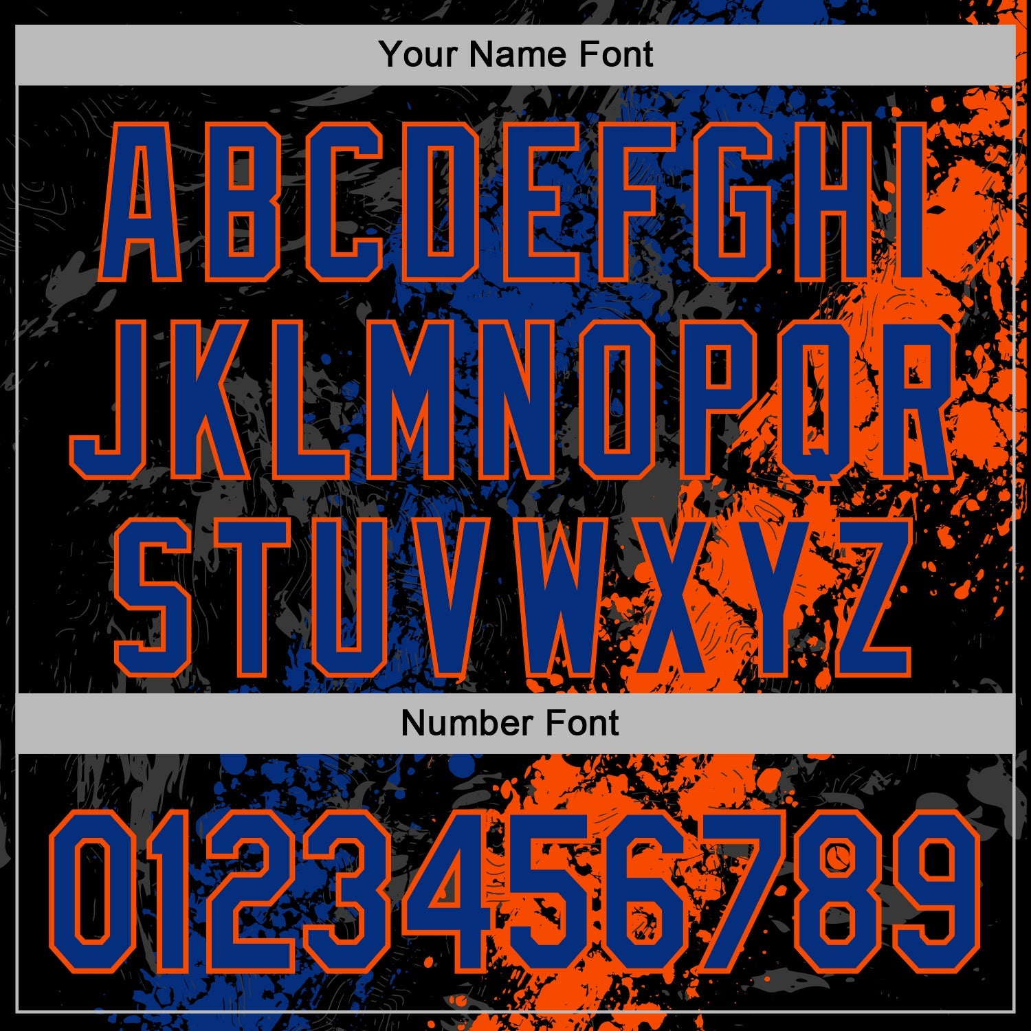 Custom Stitched Black Royal-Orange Splash Sports Pullover Sweatshirt Hoodie view 6