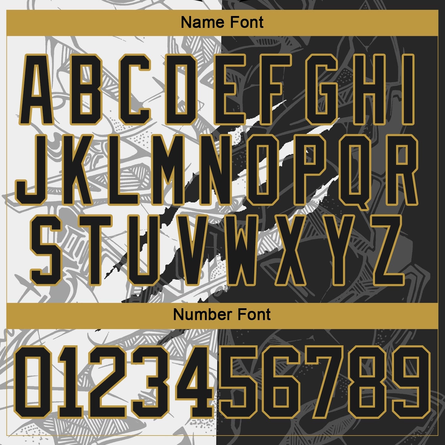 Custom Black White-Old Gold 3D Pattern Gradient Fashion Scratch Hockey Lace Neck Jersey view 5